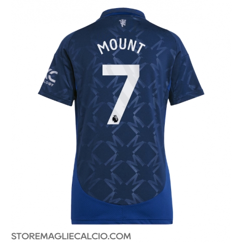 Manchester United Mason Mount #7 Maglia Gara Trasferta Repliche 2024-25 Donna Maniche Corte Manchester United Mason Mount #7 Maglia Gara Trasferta Repliche 2024-25 Donna Maniche Corte